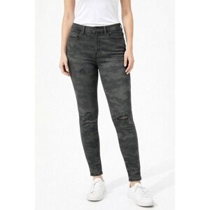 American Eagle Curvy‎ Super Hi-Rise Jegging Distressed Camo Jeans size 8 Regular